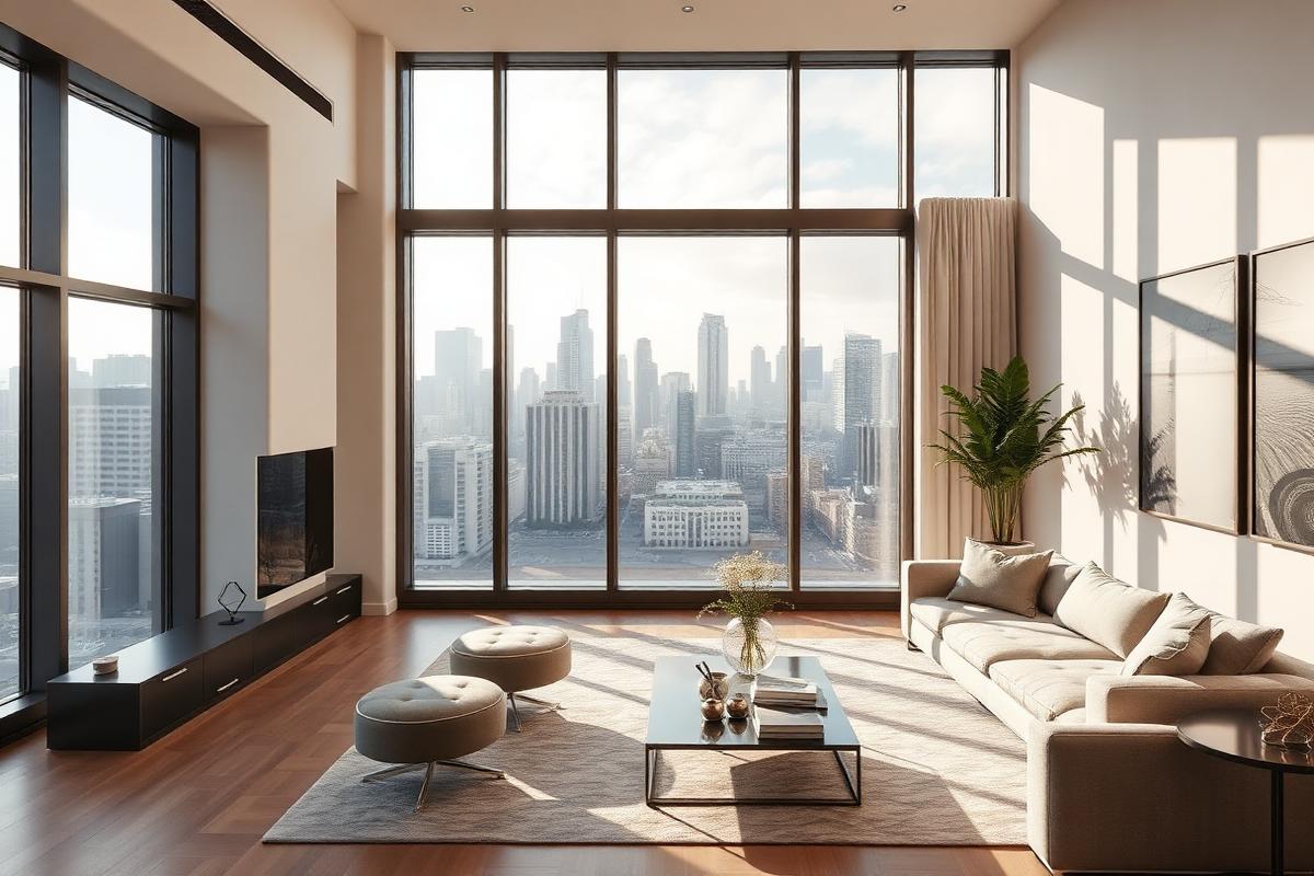 Sala de estar de um apartamento moderno